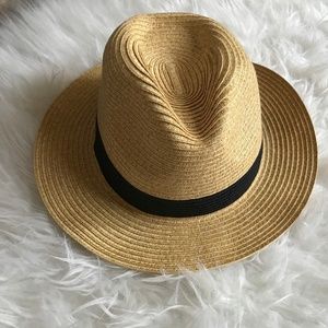 Straw Fedora Hat Beige
